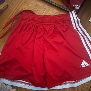 Red Adidas shorts